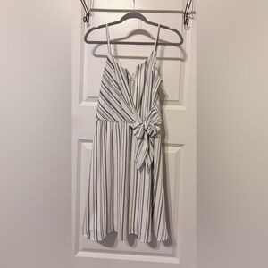 Maurices Ivory and Charcoal Striped Dress